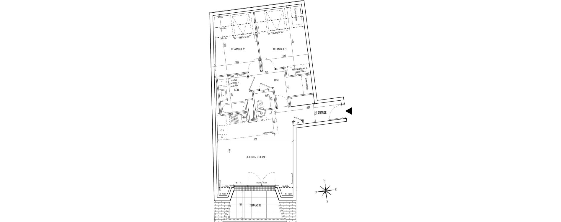Appartement T3 de 65,22 m2 &agrave; Villebon-Sur-Yvette Centre ville