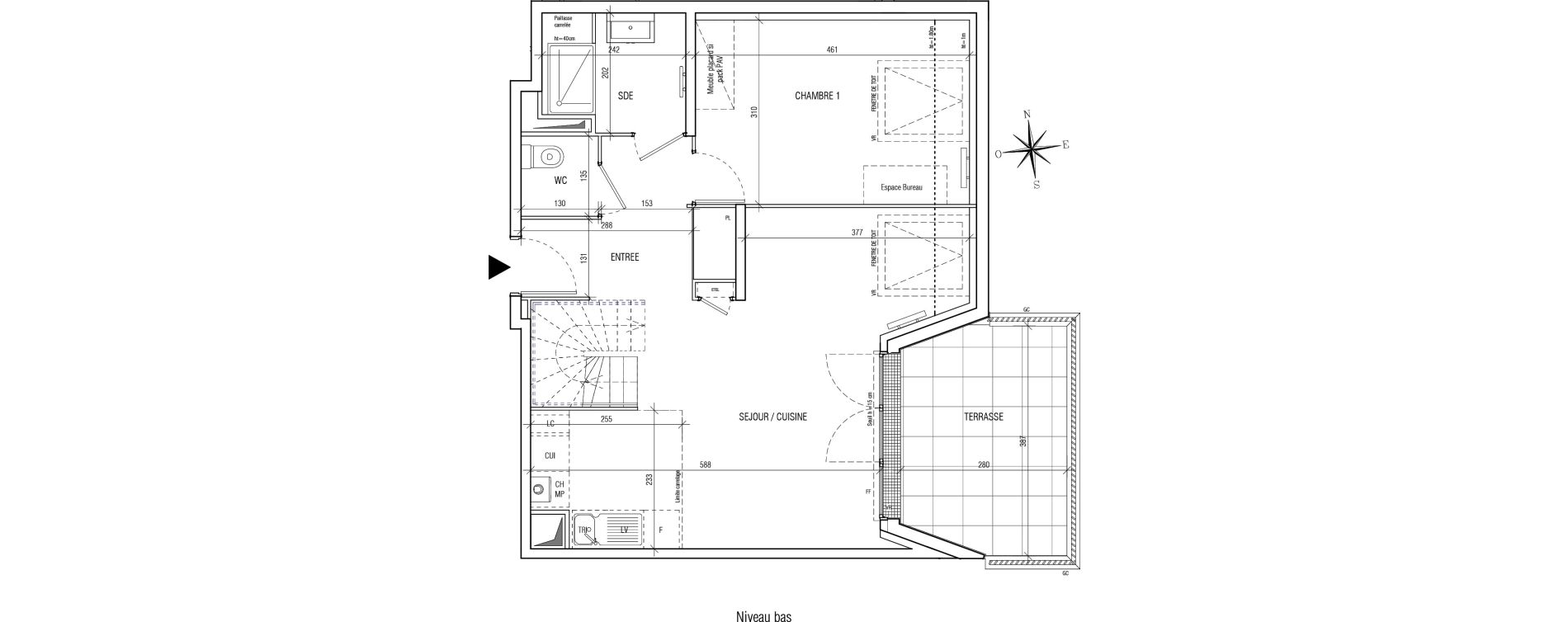 Duplex T4 de 100,48 m2 &agrave; Villebon-Sur-Yvette Centre ville