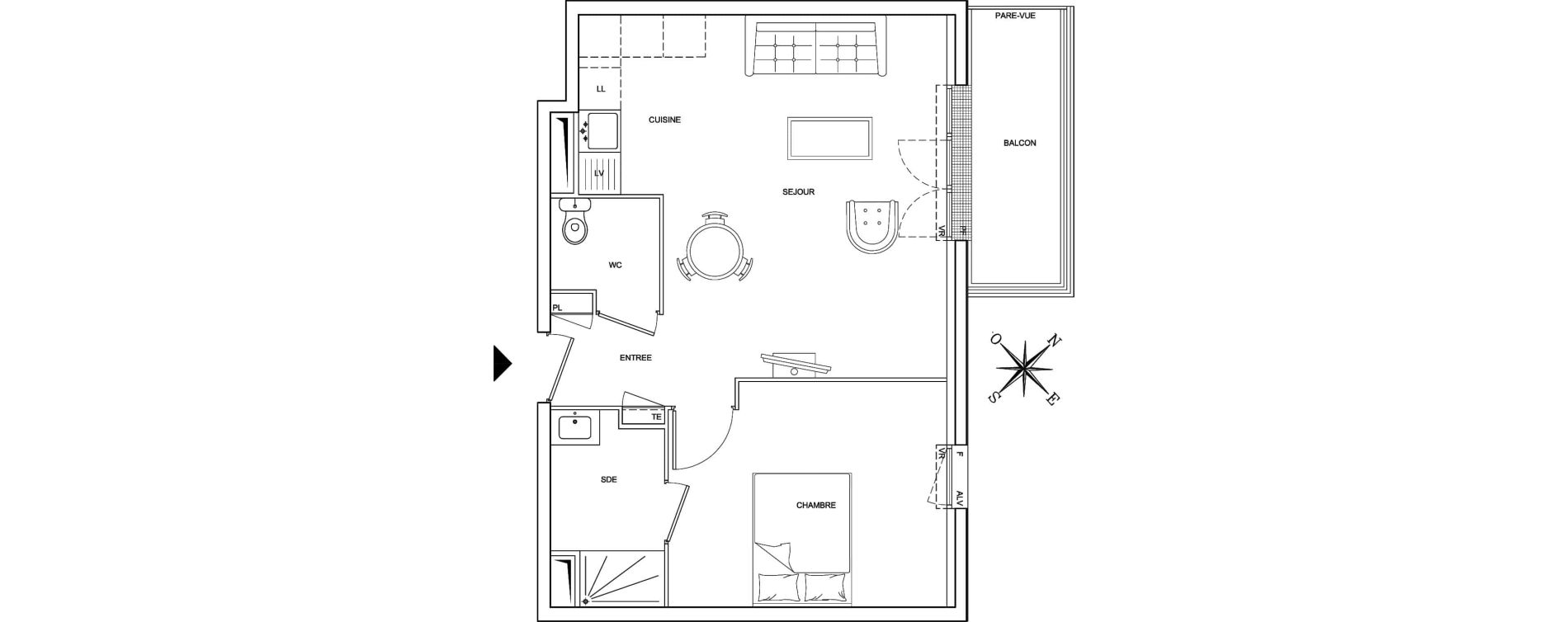 Appartement T2 de 44,97 m2 &agrave; Villebon-Sur-Yvette La roche