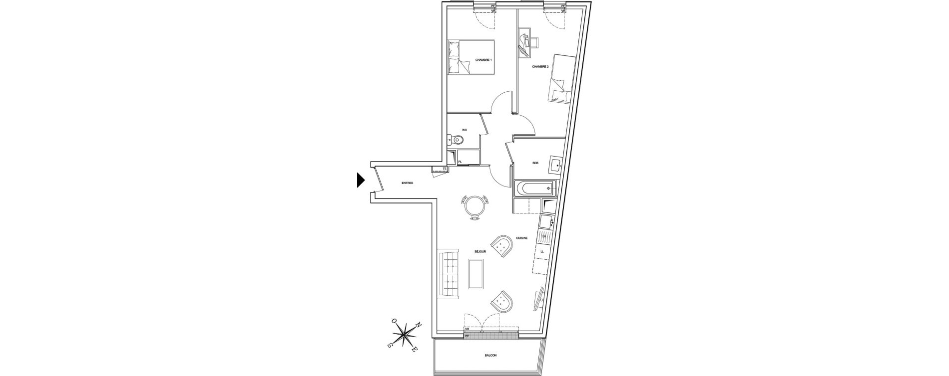 Appartement T3 de 63,02 m2 &agrave; Villebon-Sur-Yvette La roche