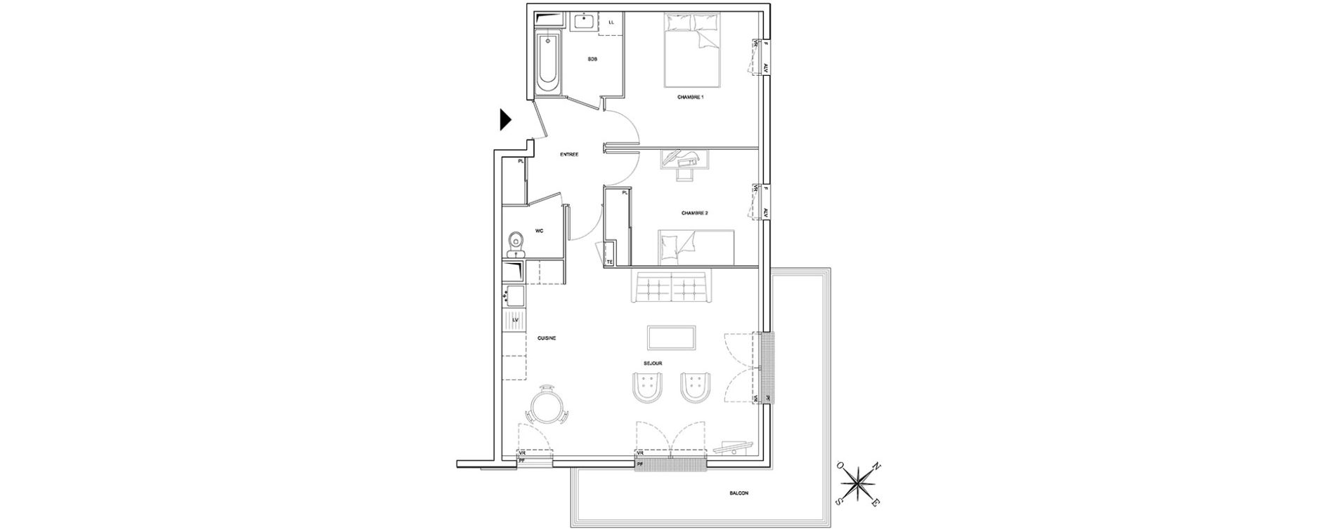 Appartement T3 de 66,57 m2 &agrave; Villebon-Sur-Yvette La roche