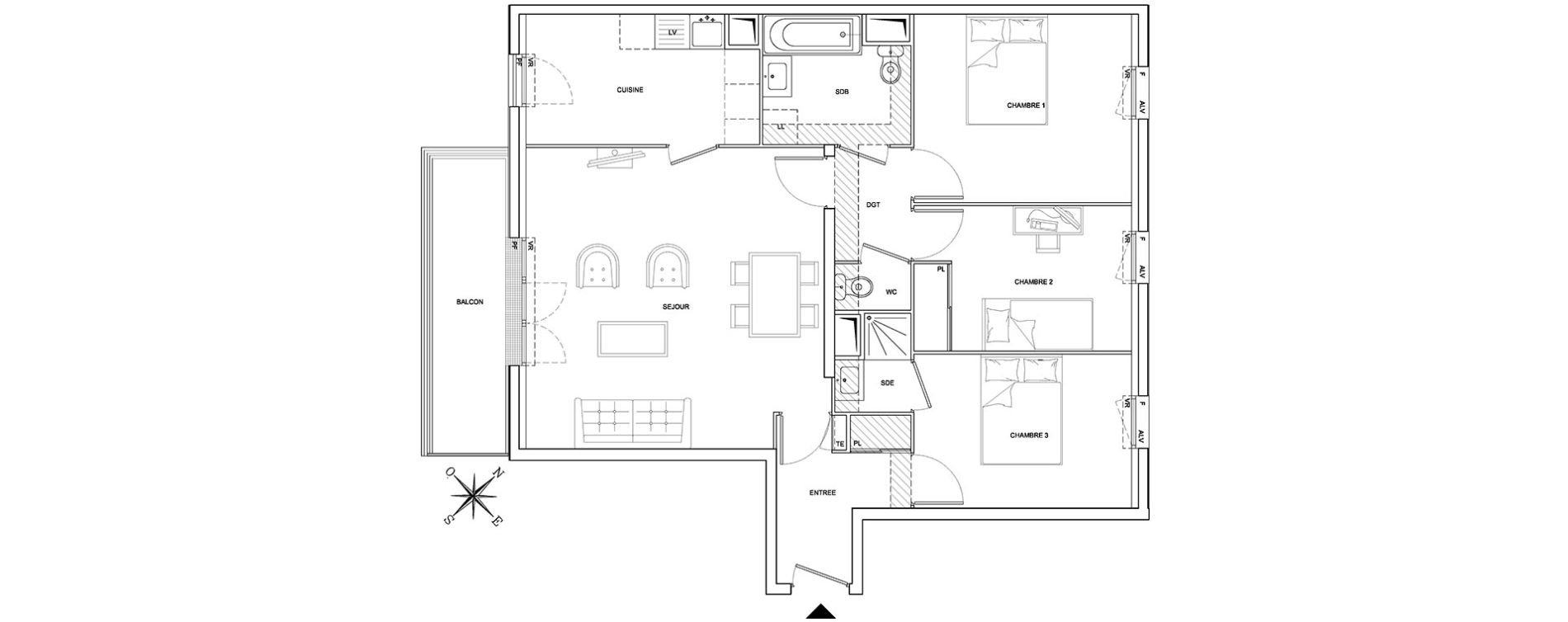 Appartement T4 de 81,88 m2 &agrave; Villebon-Sur-Yvette La roche