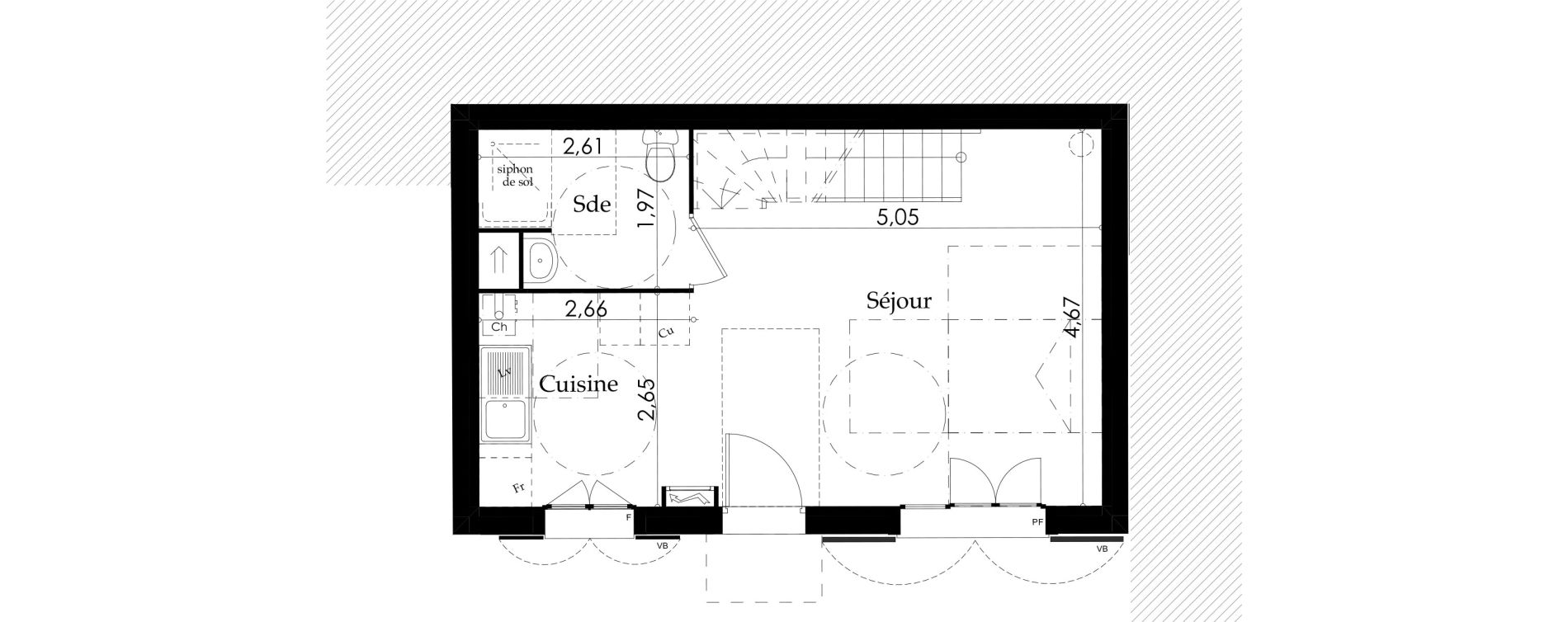 Maison T3 de 65,40 m2 &agrave; Villejust La folie bessin