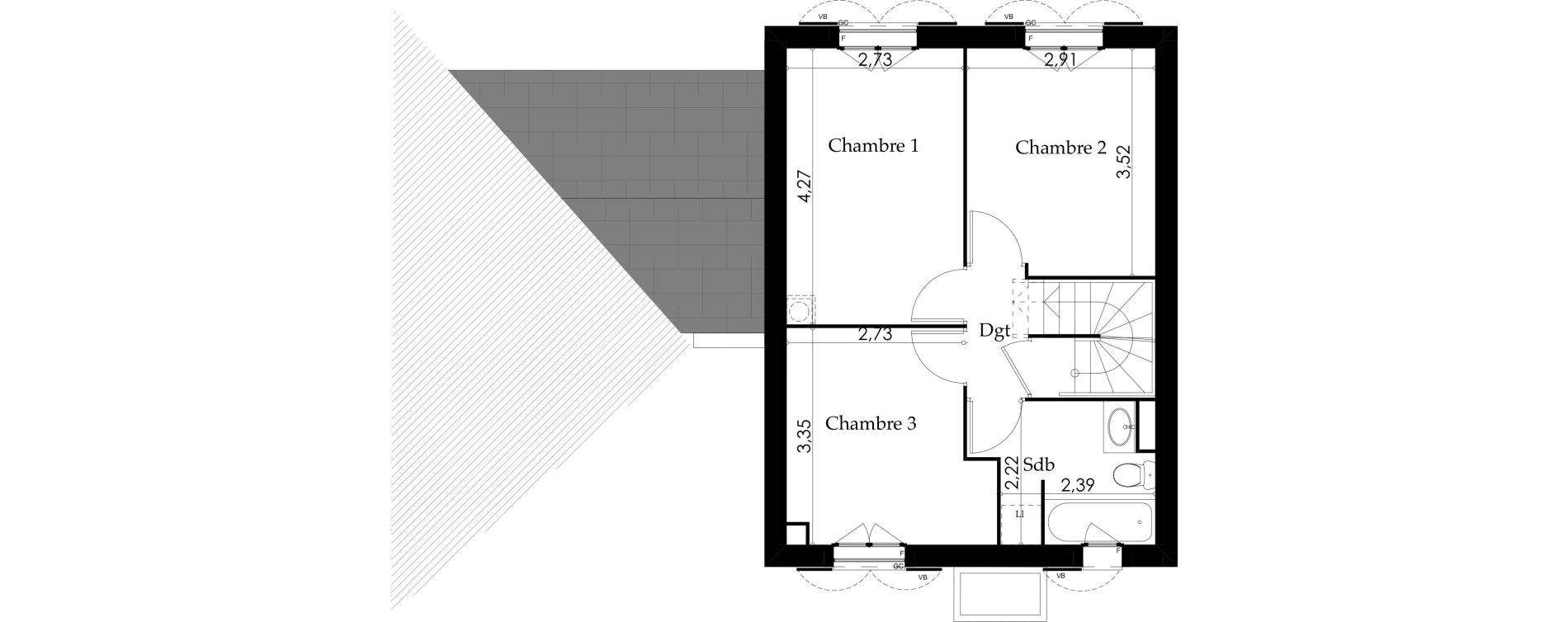 Maison T5 de 97,90 m2 &agrave; Villejust La folie bessin