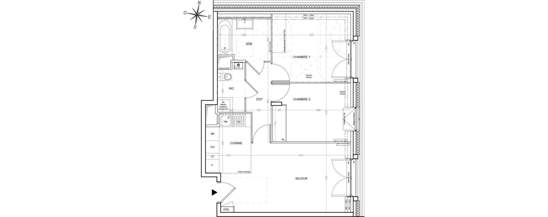 Appartement T3 de 56,83 m2 &agrave; Villemoisson-Sur-Orge Centre
