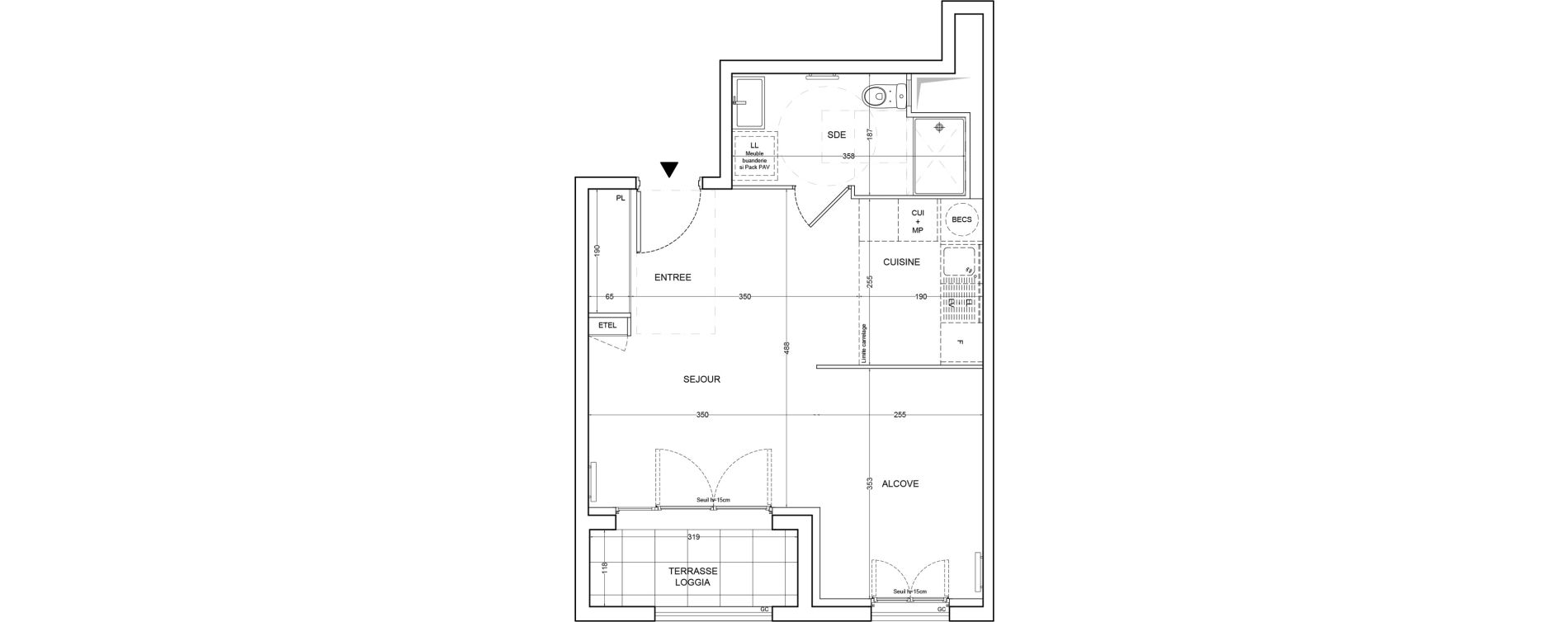 Appartement T1 de 38,17 m2 &agrave; Villemoisson-Sur-Orge Centre