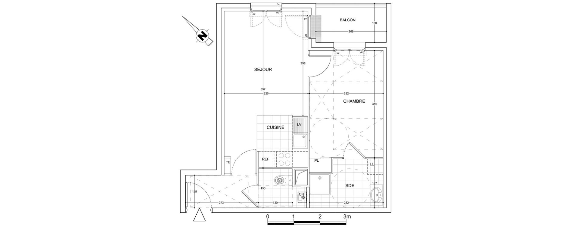 Appartement T2 de 41,79 m2 &agrave; Viry-Ch&acirc;tillon Centre