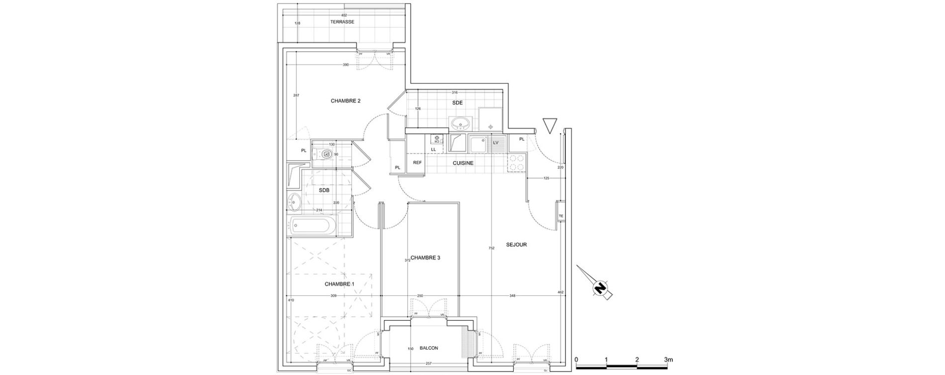Appartement T4 de 76,19 m2 &agrave; Viry-Ch&acirc;tillon Centre