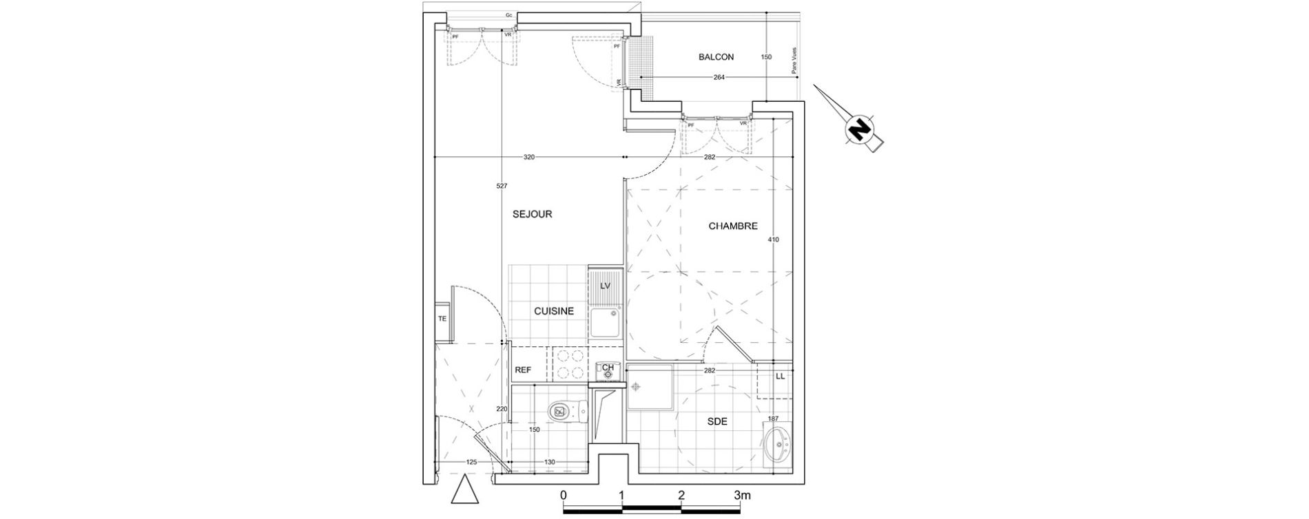 Appartement T2 de 39,42 m2 &agrave; Viry-Ch&acirc;tillon Centre