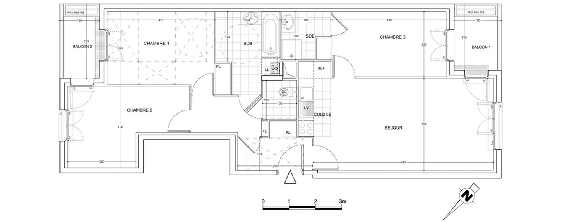 Appartement T4 de 81,39 m2 &agrave; Viry-Ch&acirc;tillon Centre