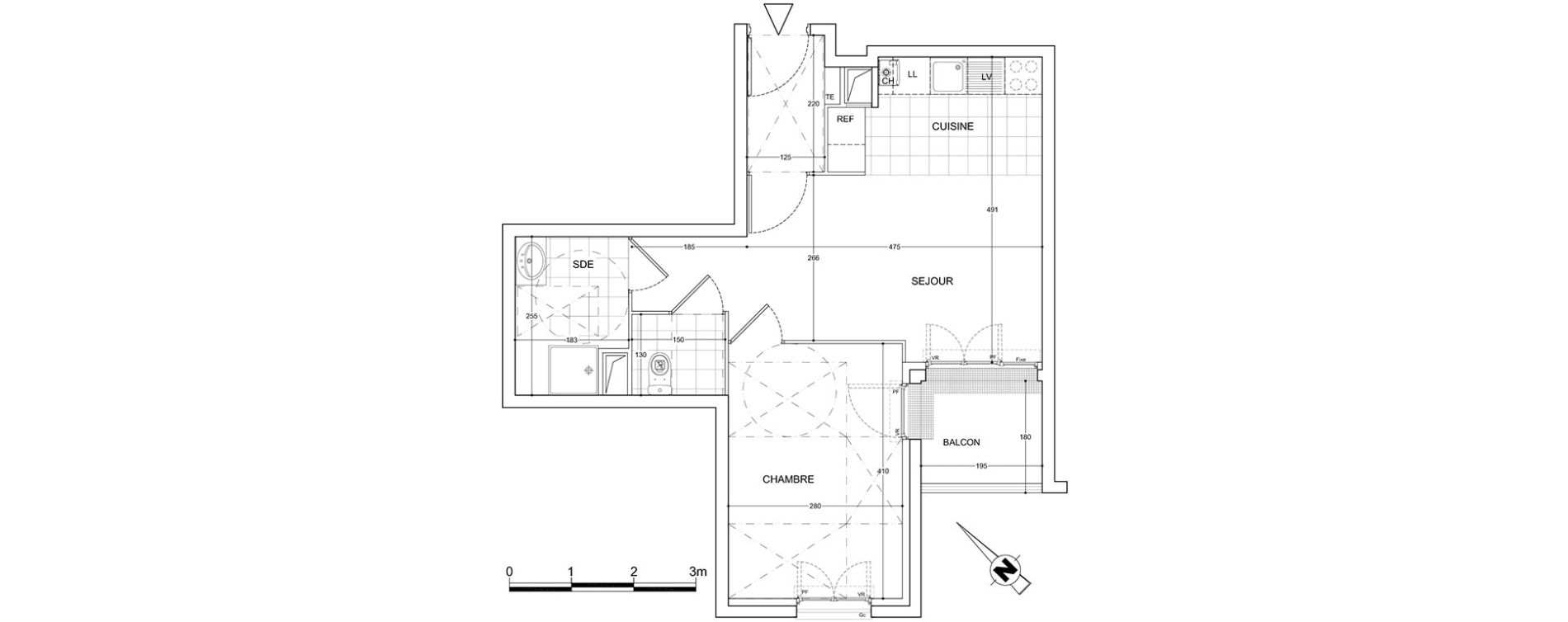 Appartement T2 de 42,05 m2 &agrave; Viry-Ch&acirc;tillon Centre