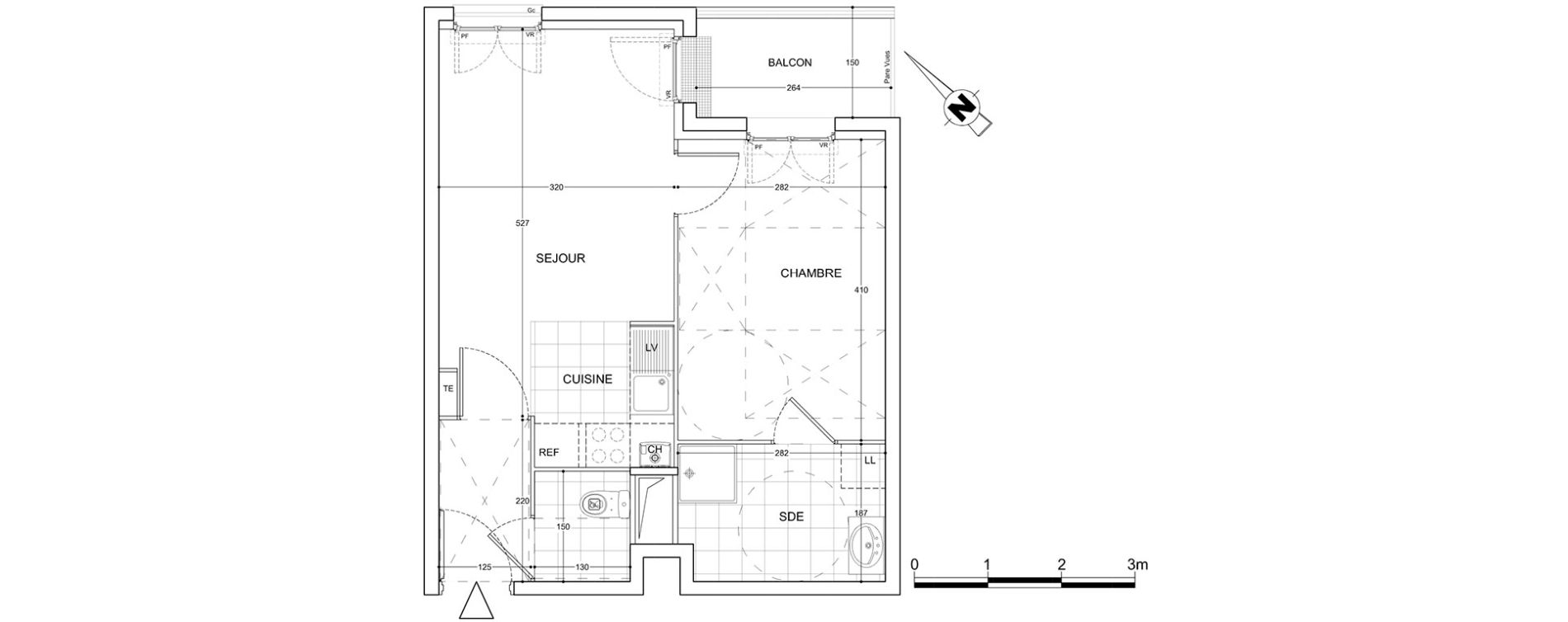 Appartement T2 de 39,42 m2 &agrave; Viry-Ch&acirc;tillon Centre