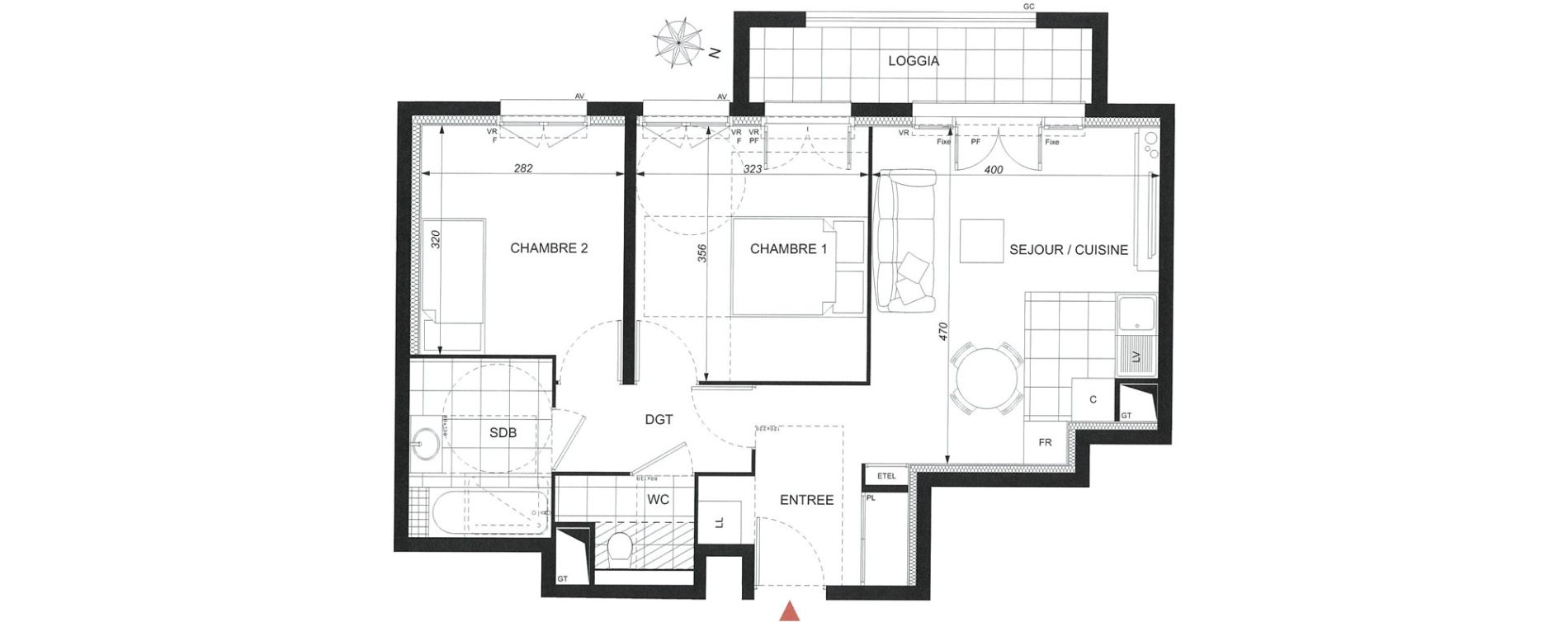 Appartement T3 de 54,83 m2 &agrave; Wissous Centre