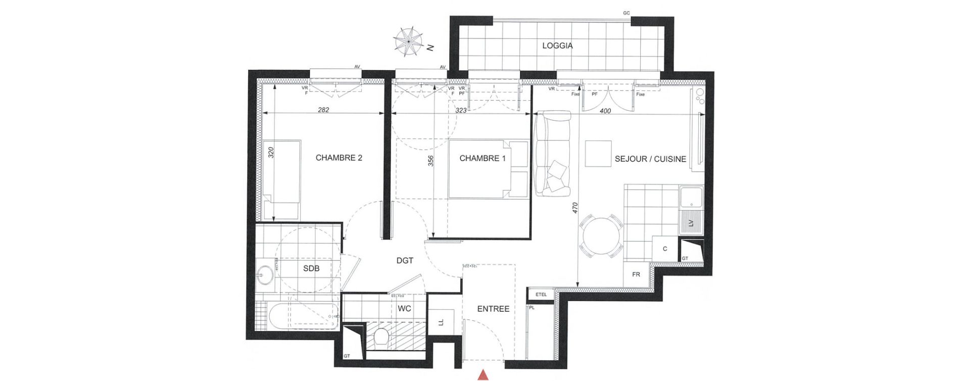 Appartement T3 de 54,86 m2 &agrave; Wissous Centre