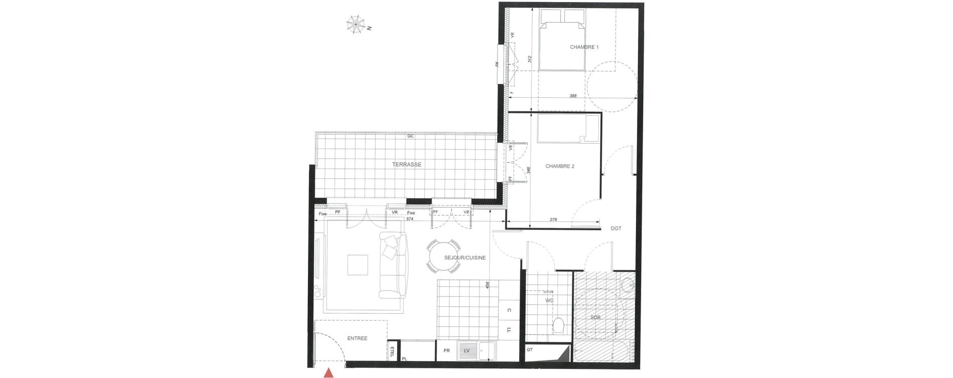 Appartement T3 de 65,22 m2 &agrave; Wissous Centre