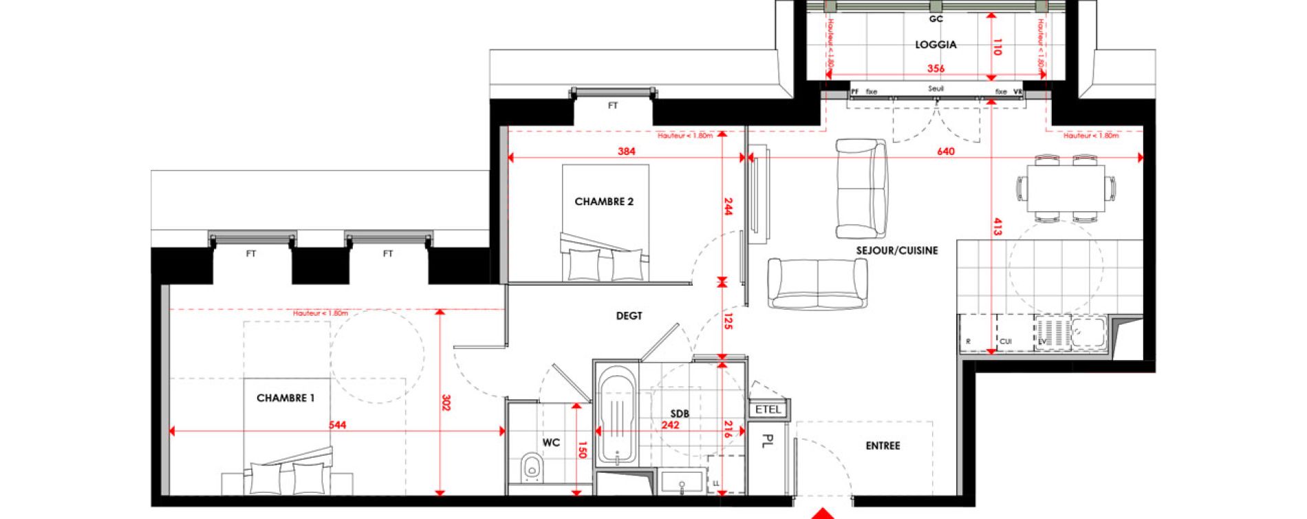 Appartement T3 de 70,13 m2 &agrave; Wissous Centre