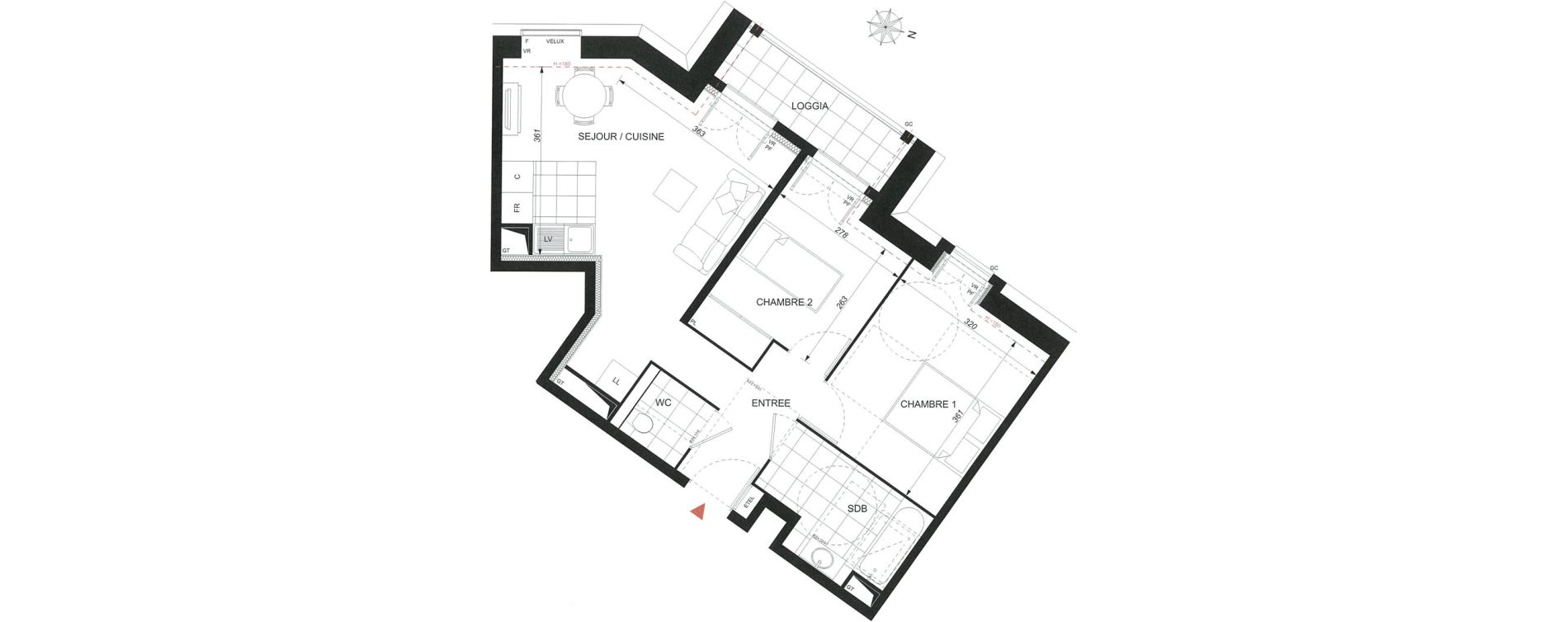 Appartement T3 de 54,52 m2 &agrave; Wissous Centre