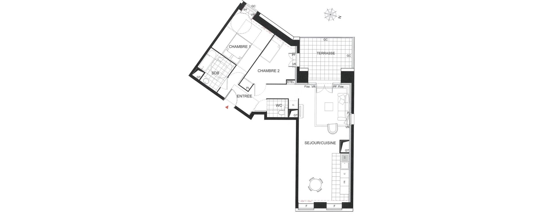 Appartement T3 de 67,62 m2 &agrave; Wissous Centre