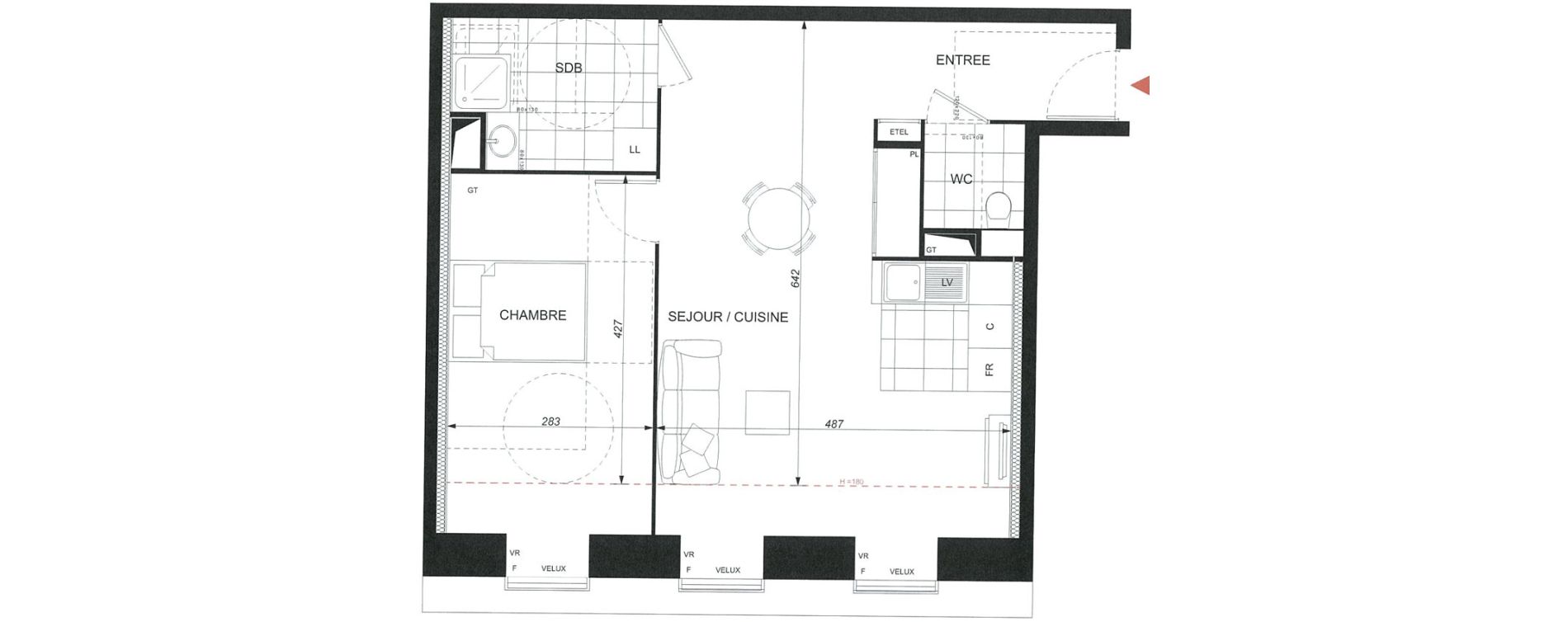 Appartement T2 de 46,01 m2 &agrave; Wissous Centre