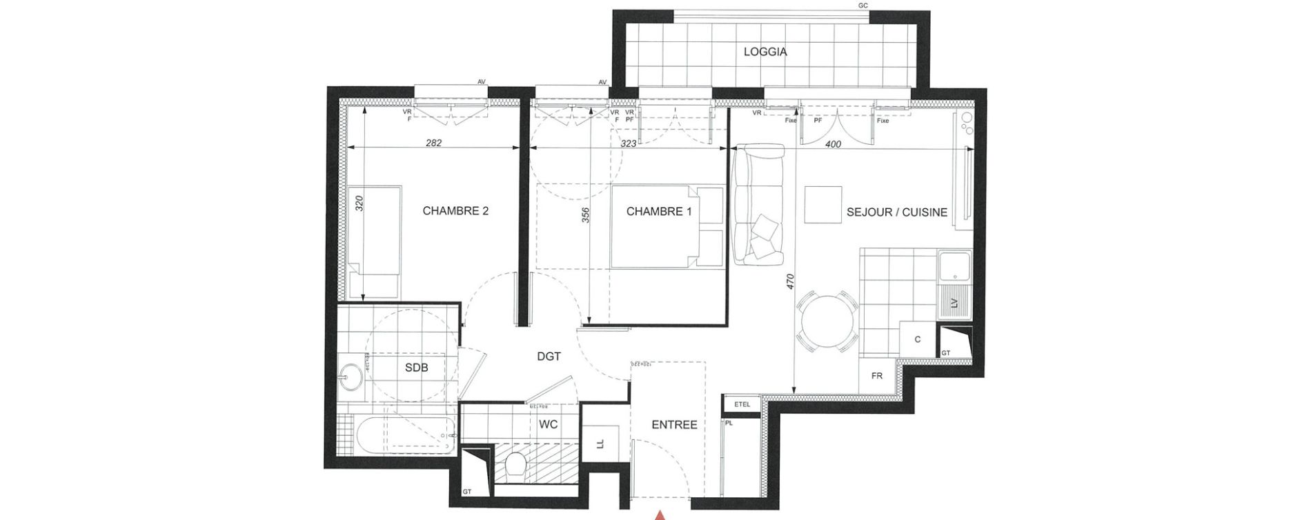 Appartement T3 de 54,83 m2 &agrave; Wissous Centre