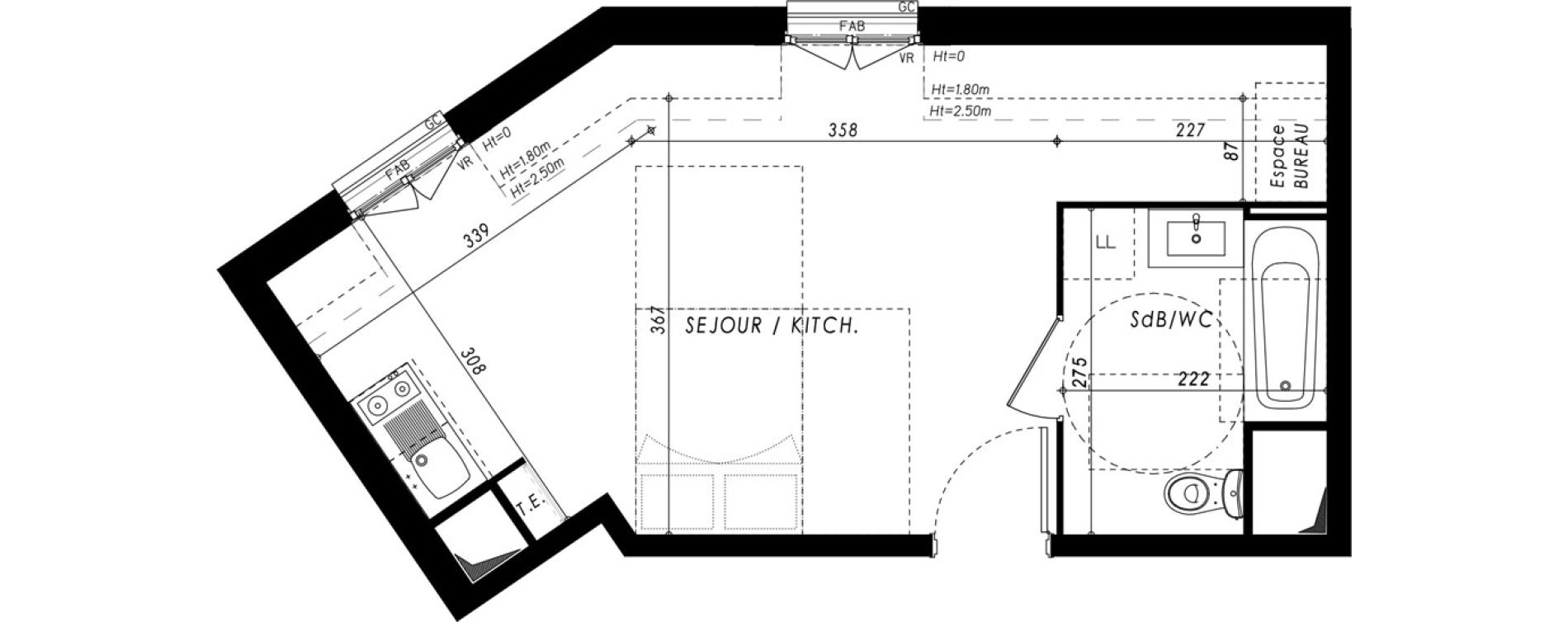 Appartement T1 de 27,52 m2 &agrave; Yerres Gambetta - brossolette - gare