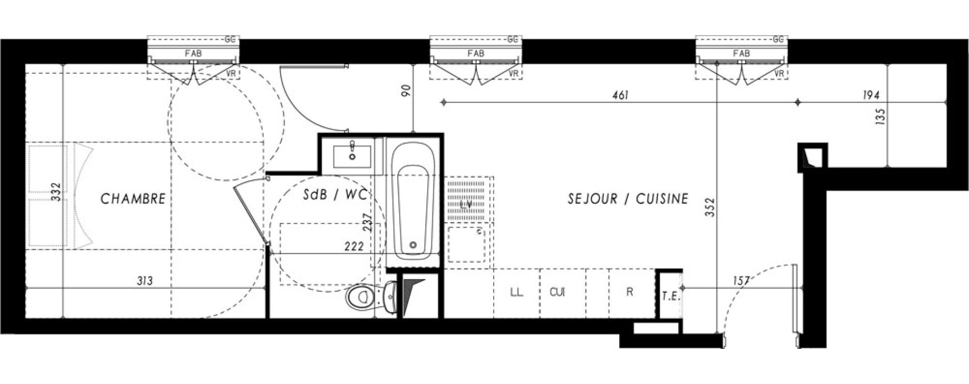 Appartement T2 de 35,34 m2 &agrave; Yerres Gambetta - brossolette - gare