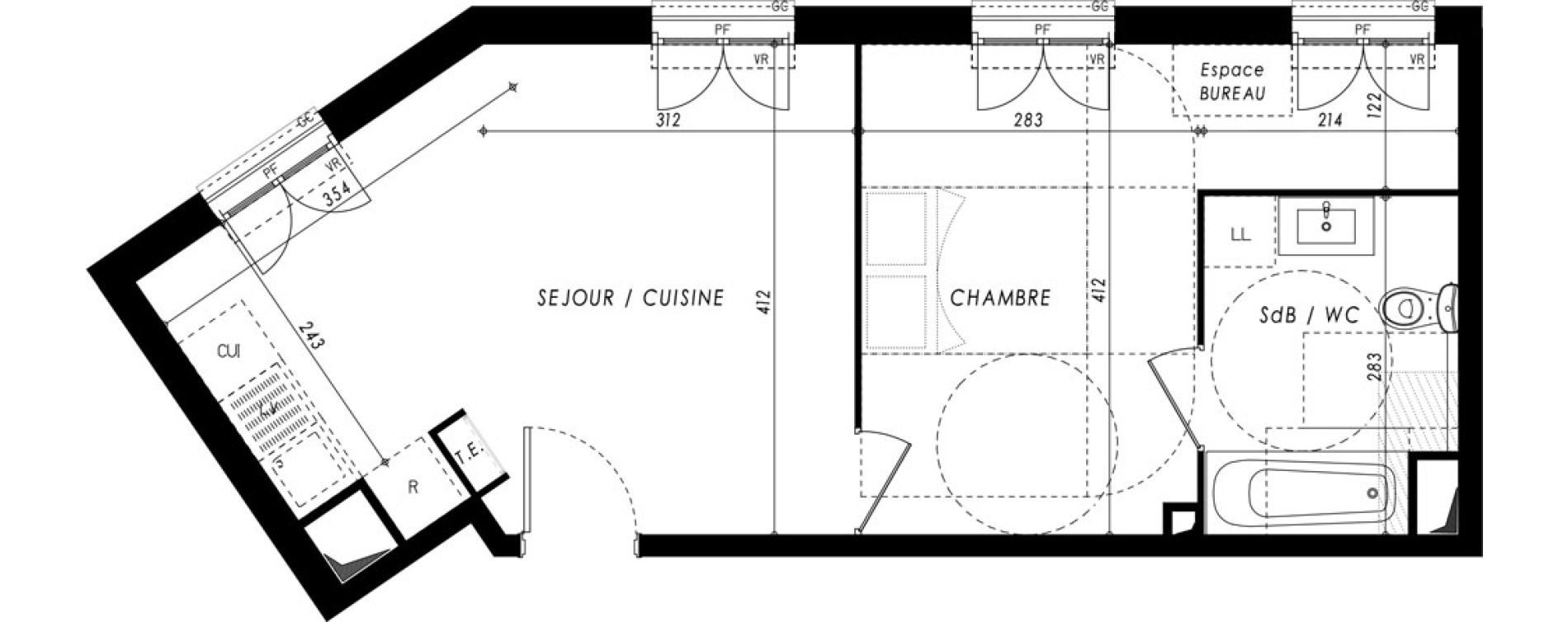 Appartement T2 de 39,90 m2 &agrave; Yerres Gambetta - brossolette - gare