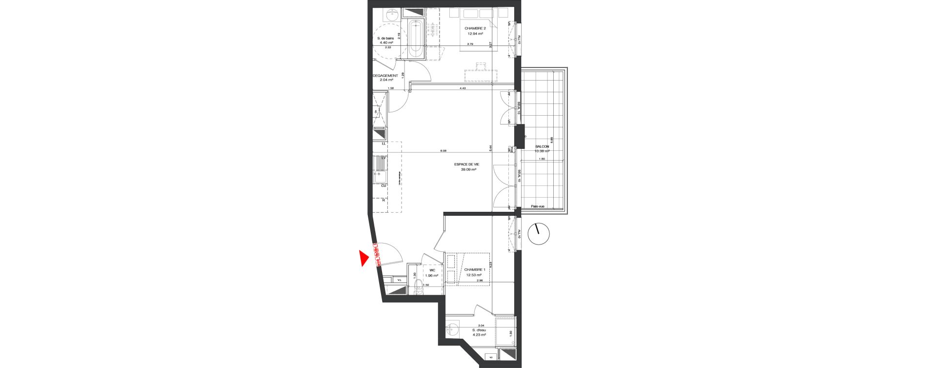 Appartement T3 de 77,19 m2 &agrave; Antony Centre
