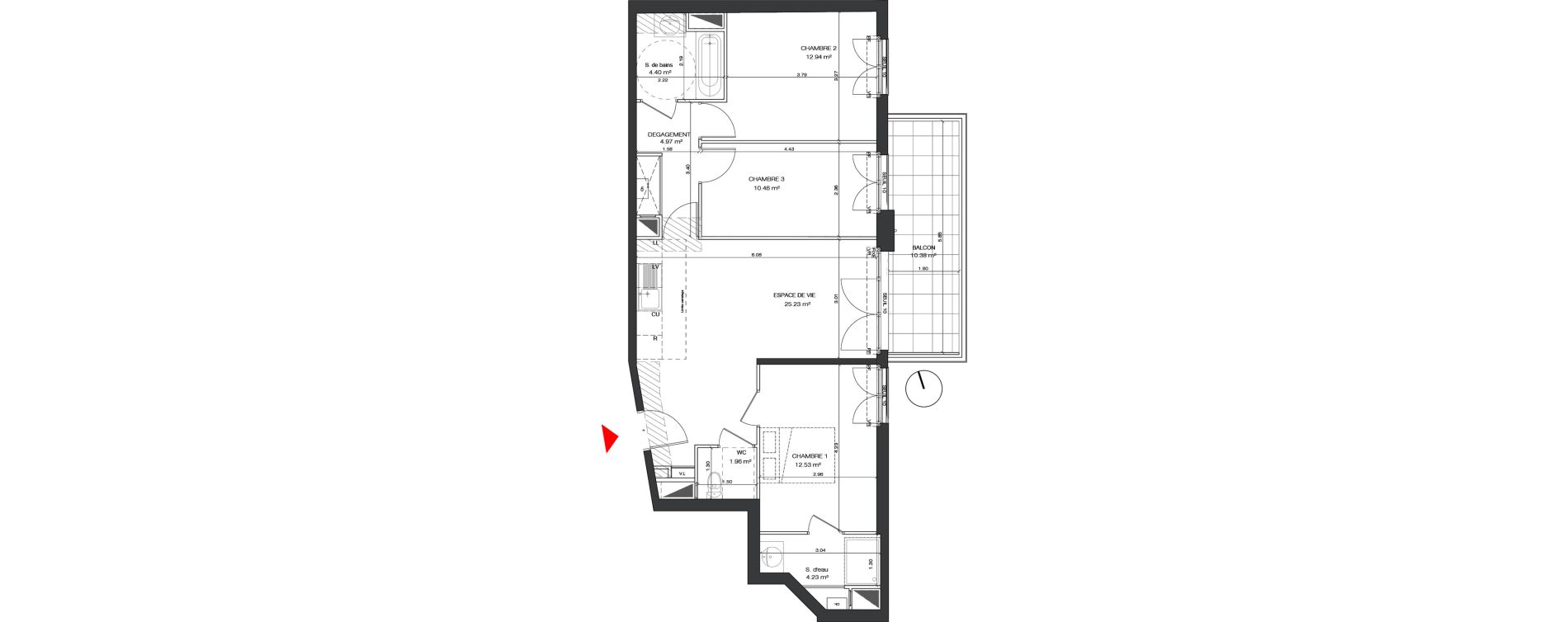 Appartement T4 de 76,72 m2 &agrave; Antony Centre