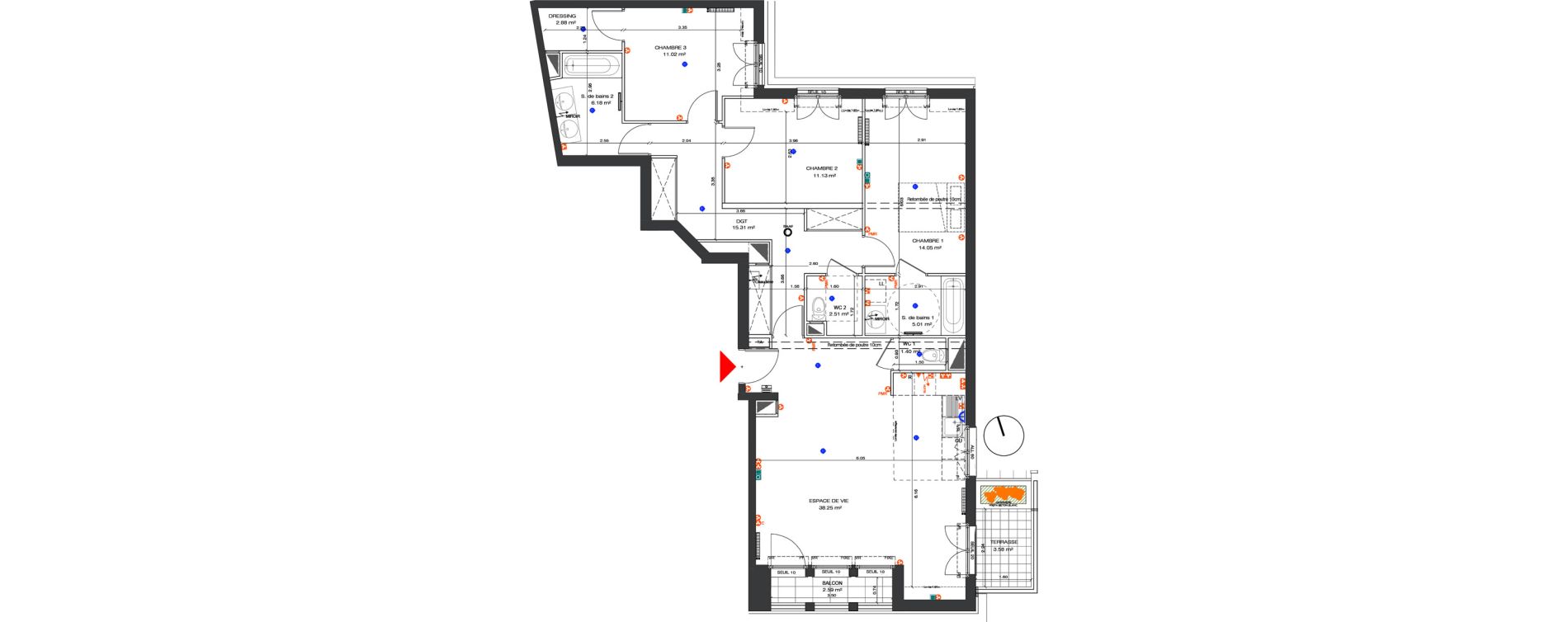 Appartement T4 de 107,74 m2 &agrave; Antony Centre