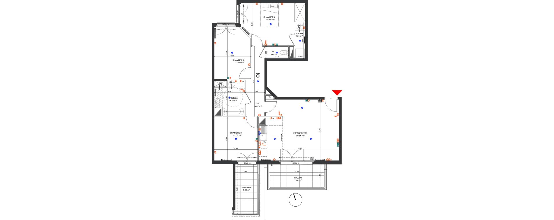 Appartement T4 de 82,46 m2 &agrave; Antony Centre