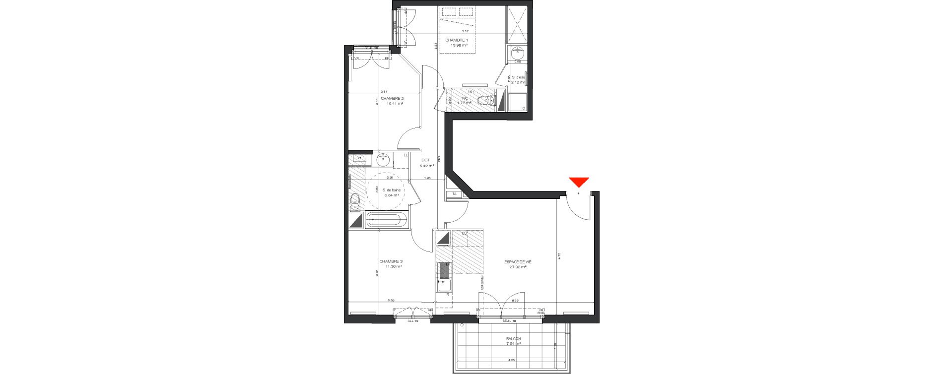 Appartement T4 de 80,62 m2 &agrave; Antony Centre