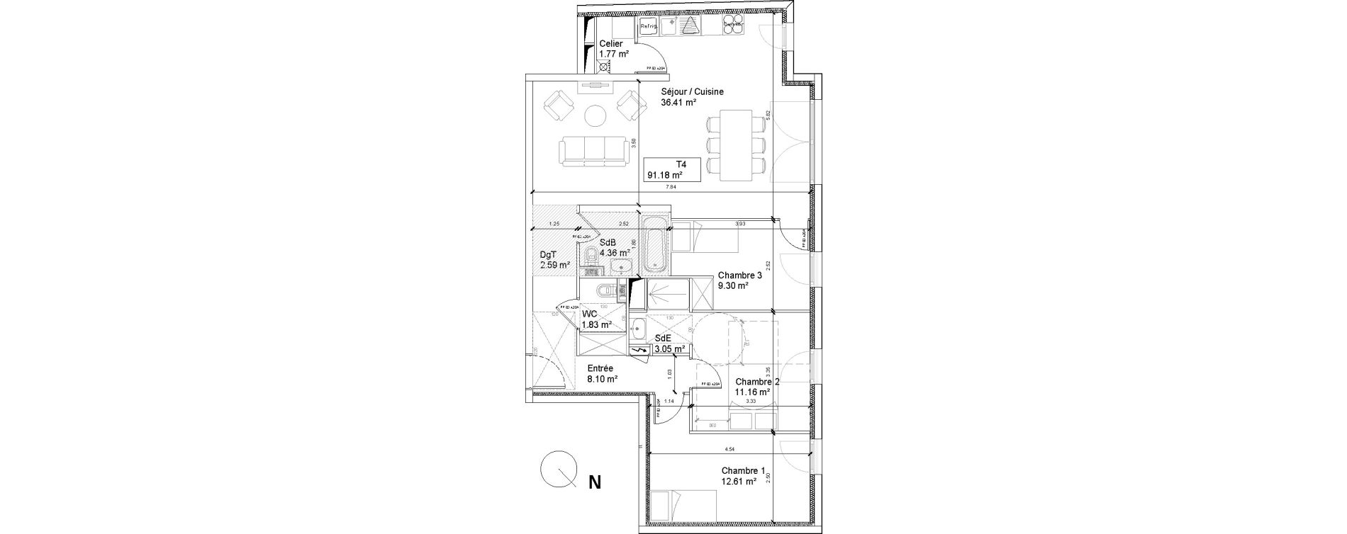 Appartement T4 de 91,18 m2 &agrave; Antony Centre
