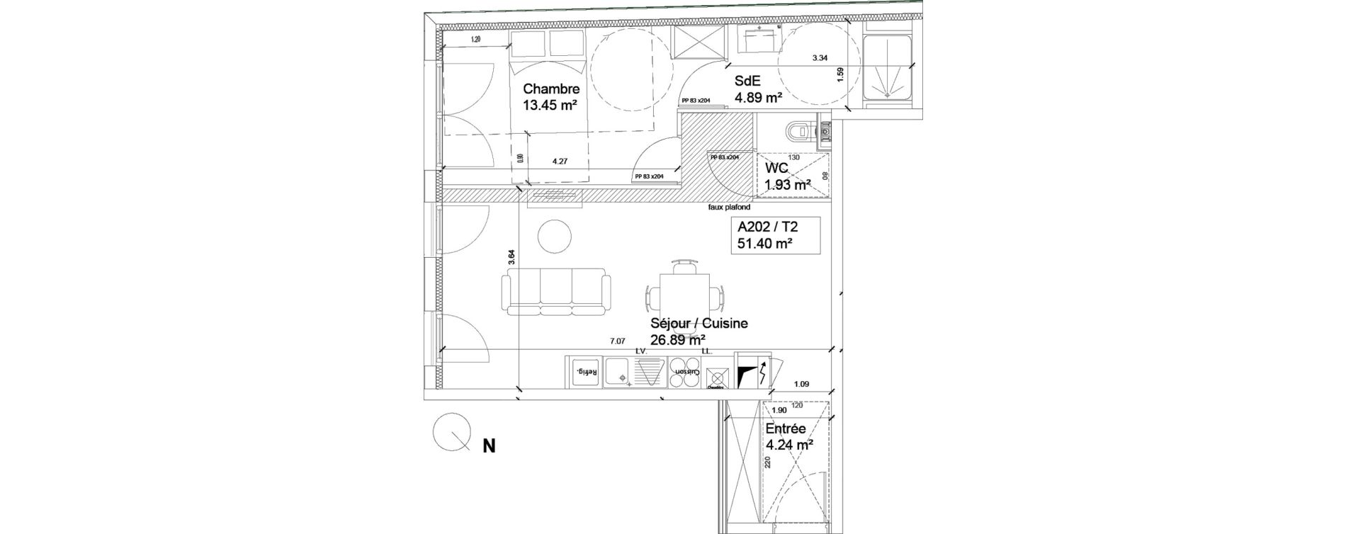 Appartement T2 de 51,40 m2 &agrave; Antony Centre