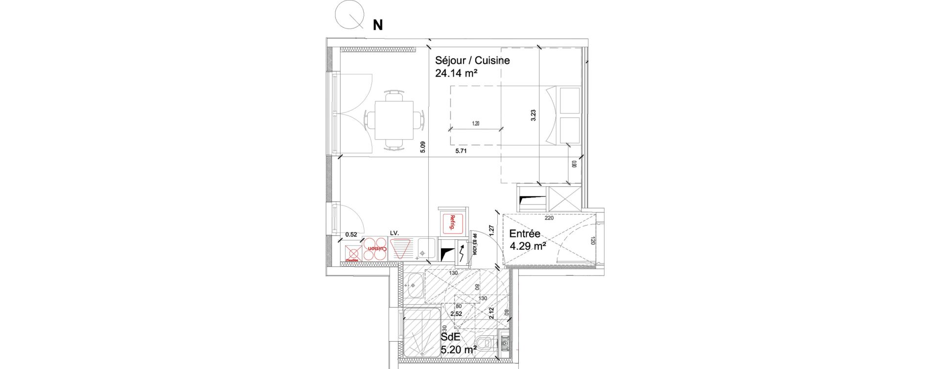 Appartement T1 de 33,63 m2 &agrave; Antony Centre
