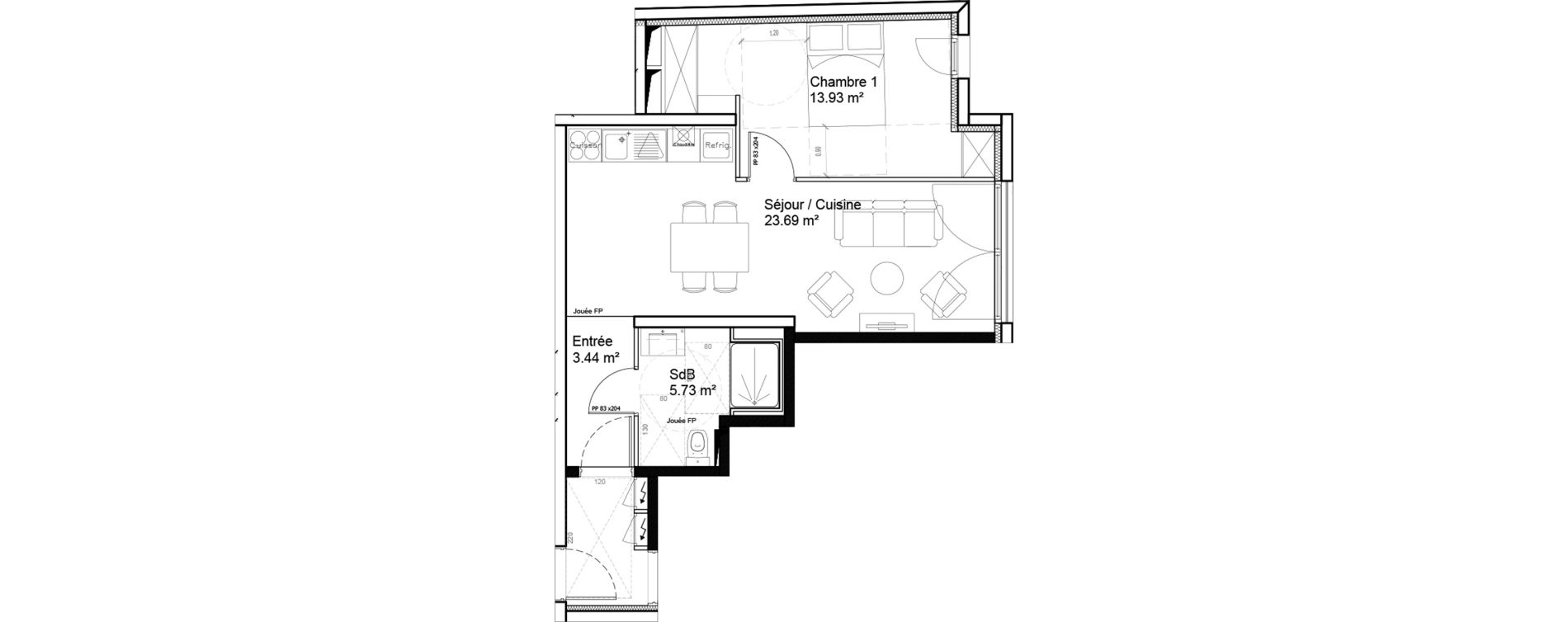 Appartement T2 de 46,79 m2 &agrave; Antony Centre