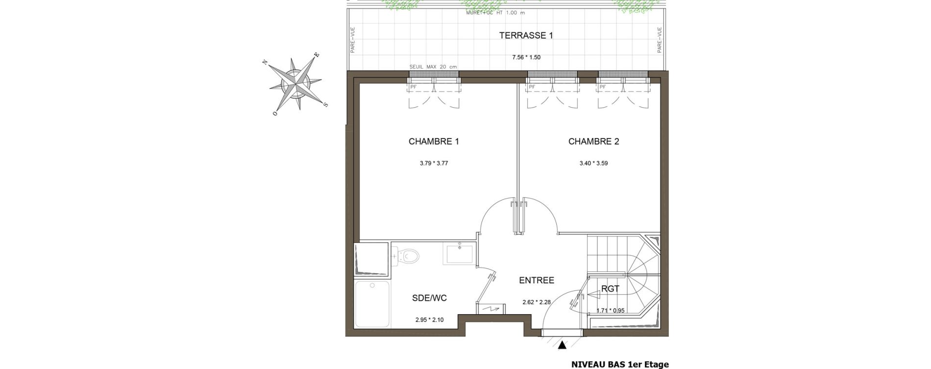 Duplex T4 de 81,41 m2 &agrave; Antony Centre