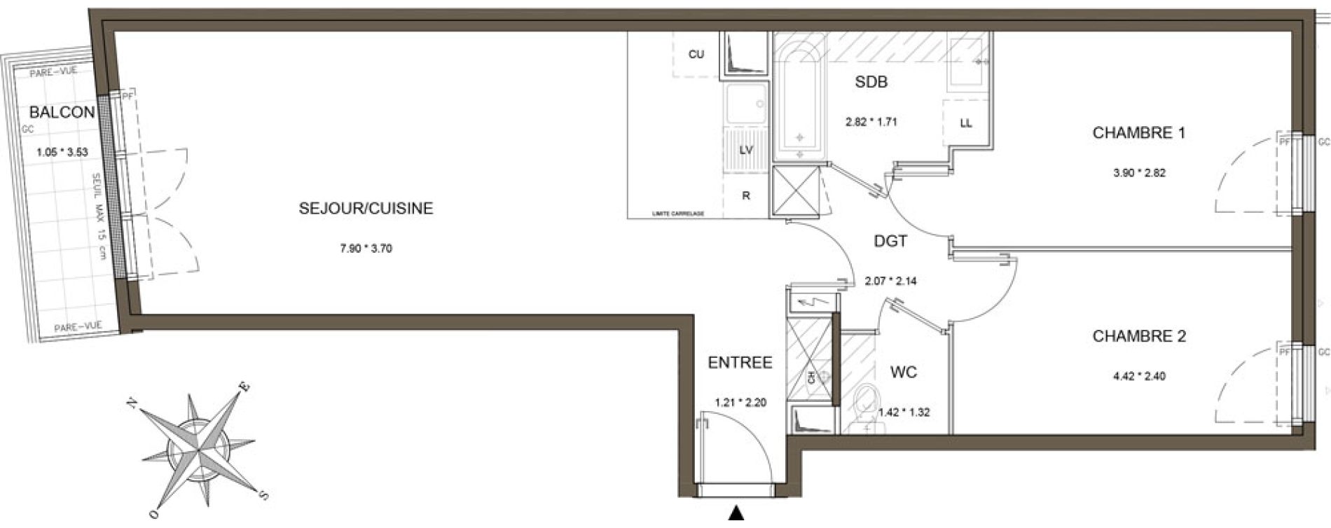 Appartement T3 de 67,24 m2 &agrave; Antony Centre