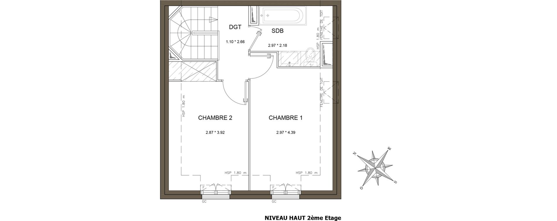 Duplex T3 de 63,14 m2 &agrave; Antony Centre