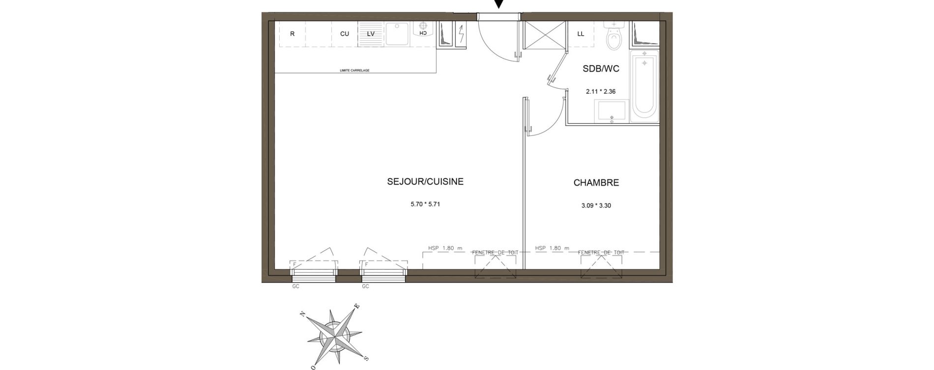 Appartement T2 de 46,95 m2 &agrave; Antony Centre