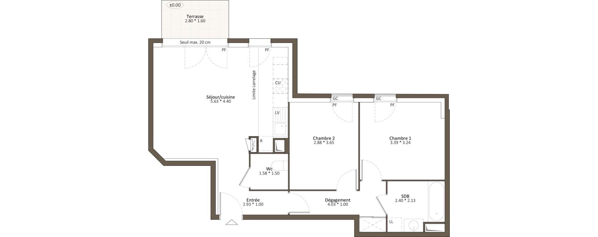 Appartement T3 de 64,00 m2 &agrave; Antony Fontaine - michalon