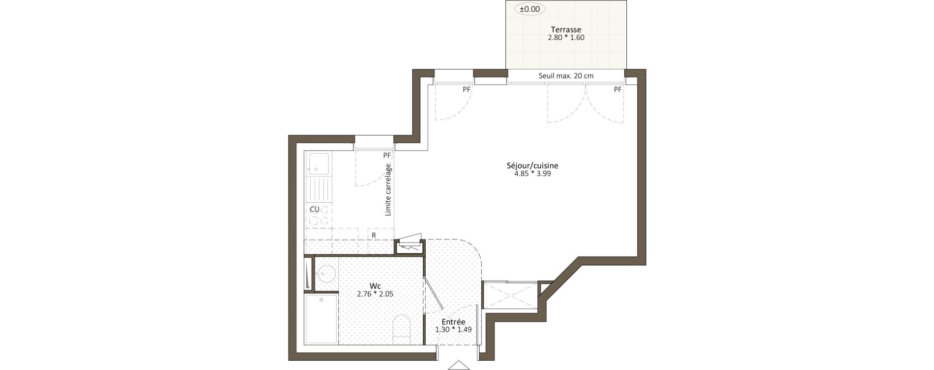 Appartement T1 de 36,00 m2 &agrave; Antony Fontaine - michalon