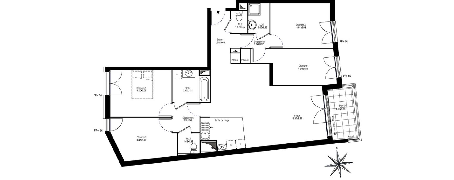 Appartement T5 de 103,80 m2 &agrave; Antony Centre