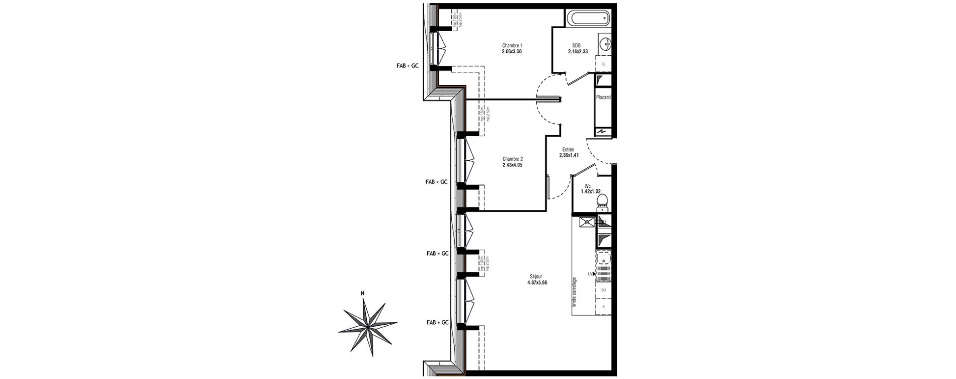 Appartement T3 de 67,54 m2 &agrave; Antony Centre