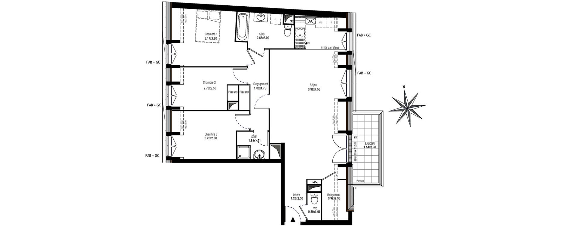 Appartement T4 de 89,31 m2 &agrave; Antony Centre