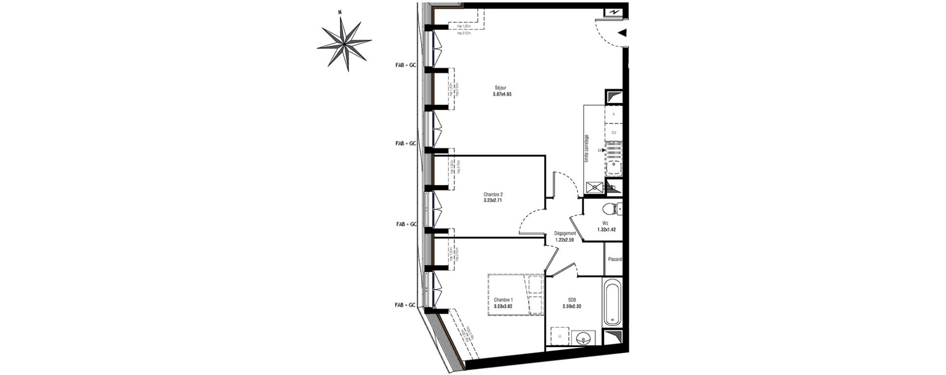 Appartement T3 de 66,60 m2 &agrave; Antony Centre