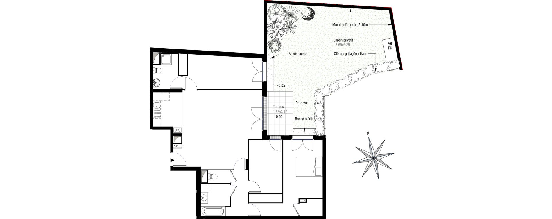 Appartement T4 de 92,55 m2 &agrave; Antony Centre