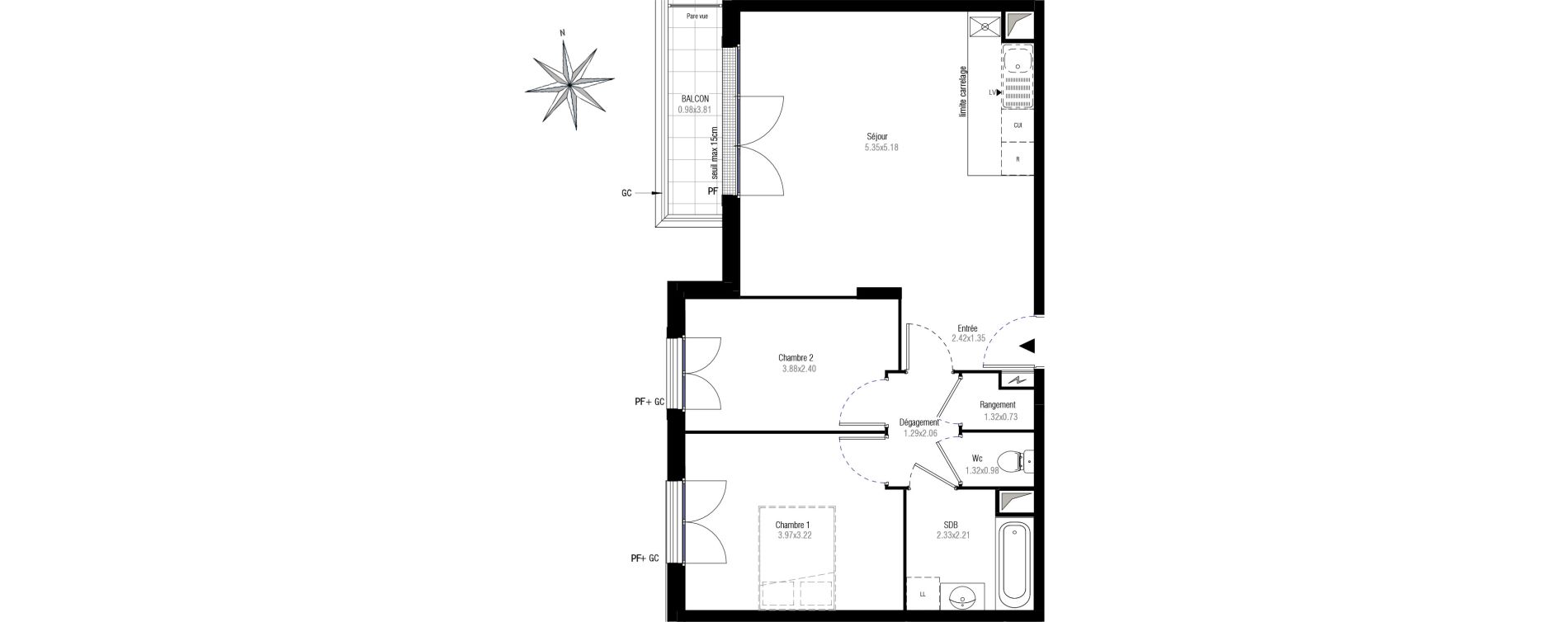 Appartement T3 de 61,92 m2 &agrave; Antony Centre