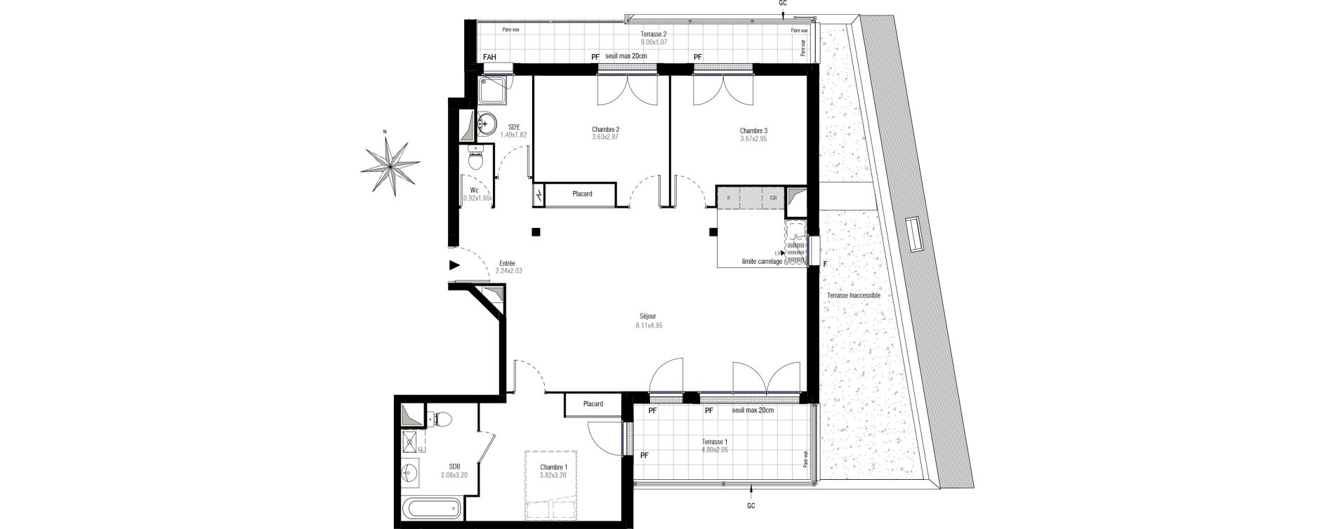 Appartement T4 de 92,67 m2 &agrave; Antony Centre