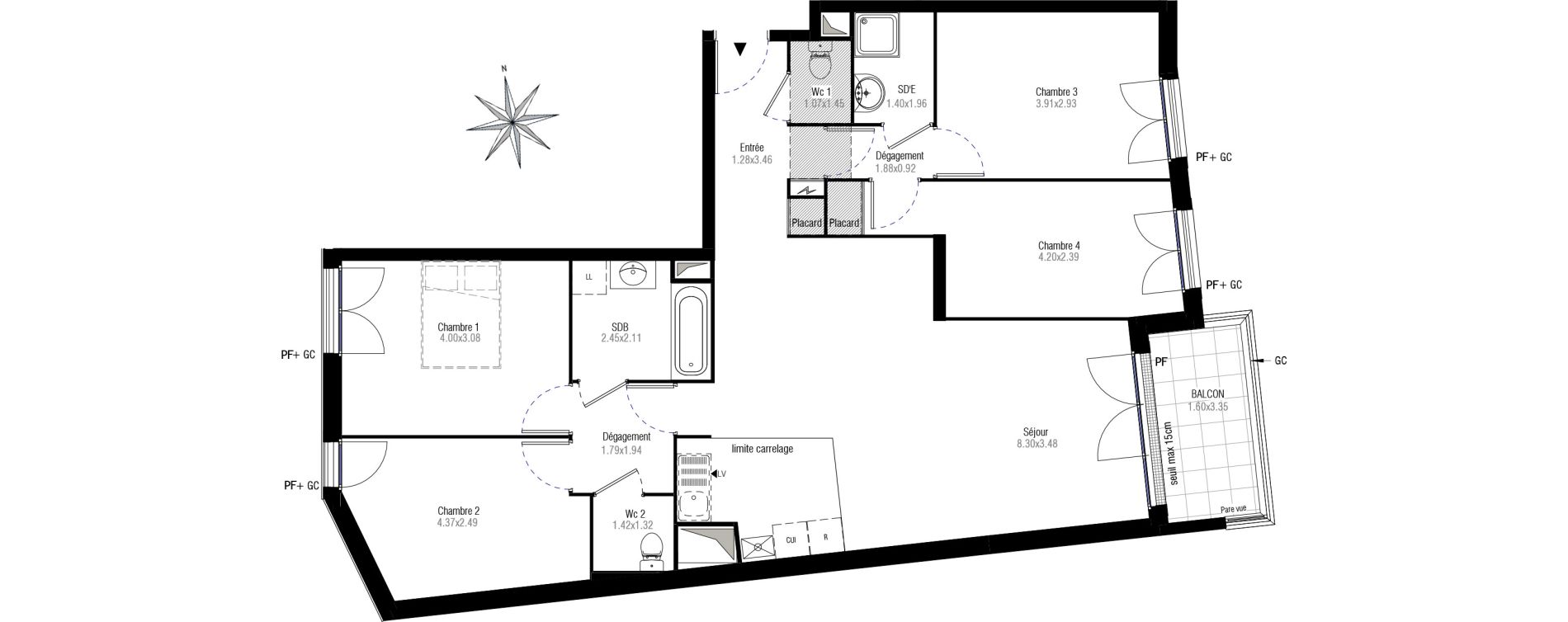 Appartement T5 de 103,80 m2 &agrave; Antony Centre